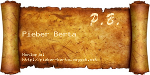 Pieber Berta névjegykártya
